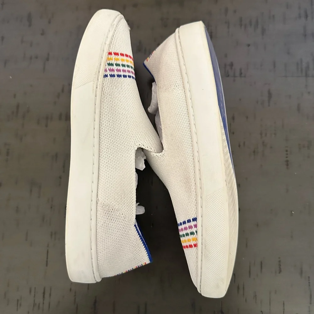 Rothy’s White Rainbow The Kids Sneaker - Picture 3 of 7
